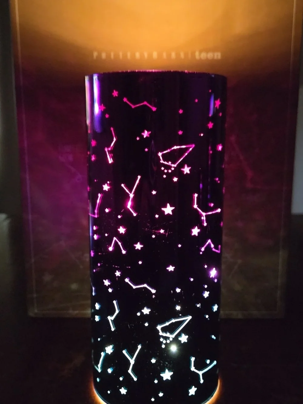 Pottery Barn Teen Magenta Constellation Hurricane Table Lights